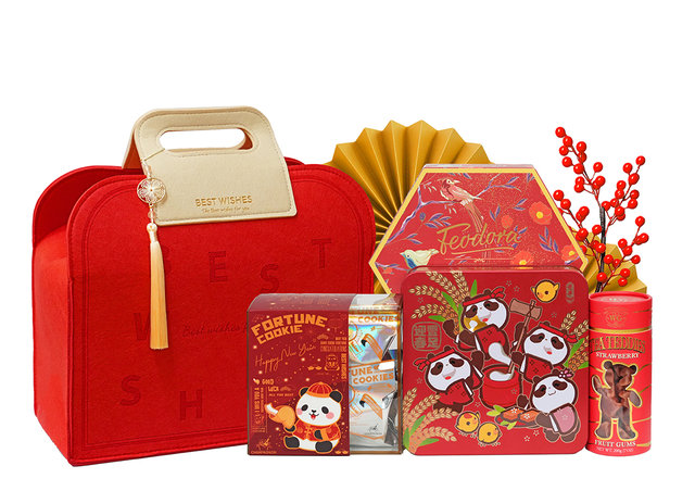 CNY Gift Hamper - Welcome the Spring and Bring Good Luck in the New Year  Food Gift Bag FH252 - CH20103B9 Photo