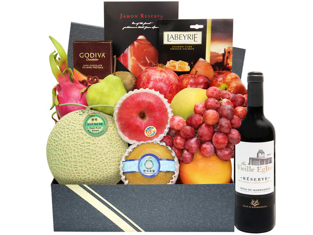 Mid-Autumn Gift Hamper - Mid Autumn Fancy Spanish Ham And Wine Fruit Hamper FH113  - M30719A2 Photo