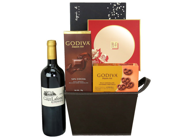 Mid-Autumn Gift Hamper - Mid Autumn Peninsula Moon Cake With Fancy Wine Gift Hamper FH122 - MH0727A1 Photo